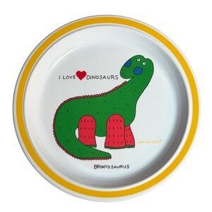 Pat Meyers Fallani & Cohn Vintage Melamine Brontosaurus Dinosaur Plate 8.5 Inch
